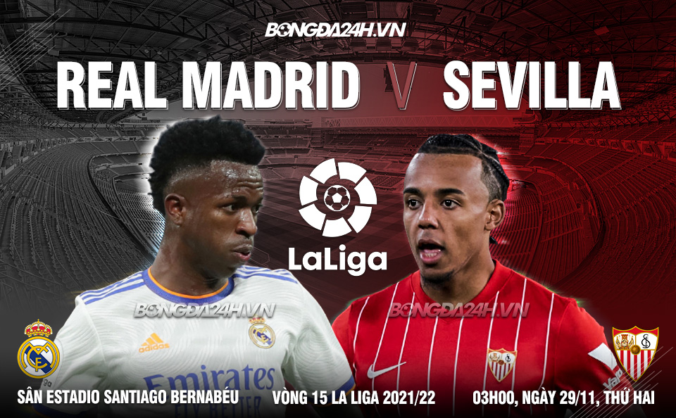 Real Madrid vs Sevilla vòng 15 La Liga