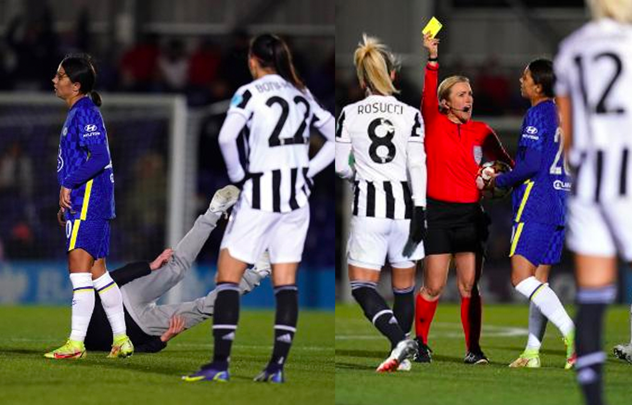 Nữ cầu thủ Chelsea nhận thẻ vàng vì húc đổ fan nam hình ảnh