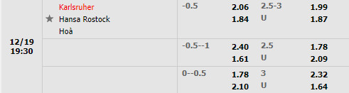 Tỷ lệ Karlsruher vs Hansa Rostock Tỷ lệ Karlsruher vs Hansa Rostock