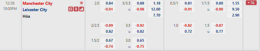 Man City vs Leicester