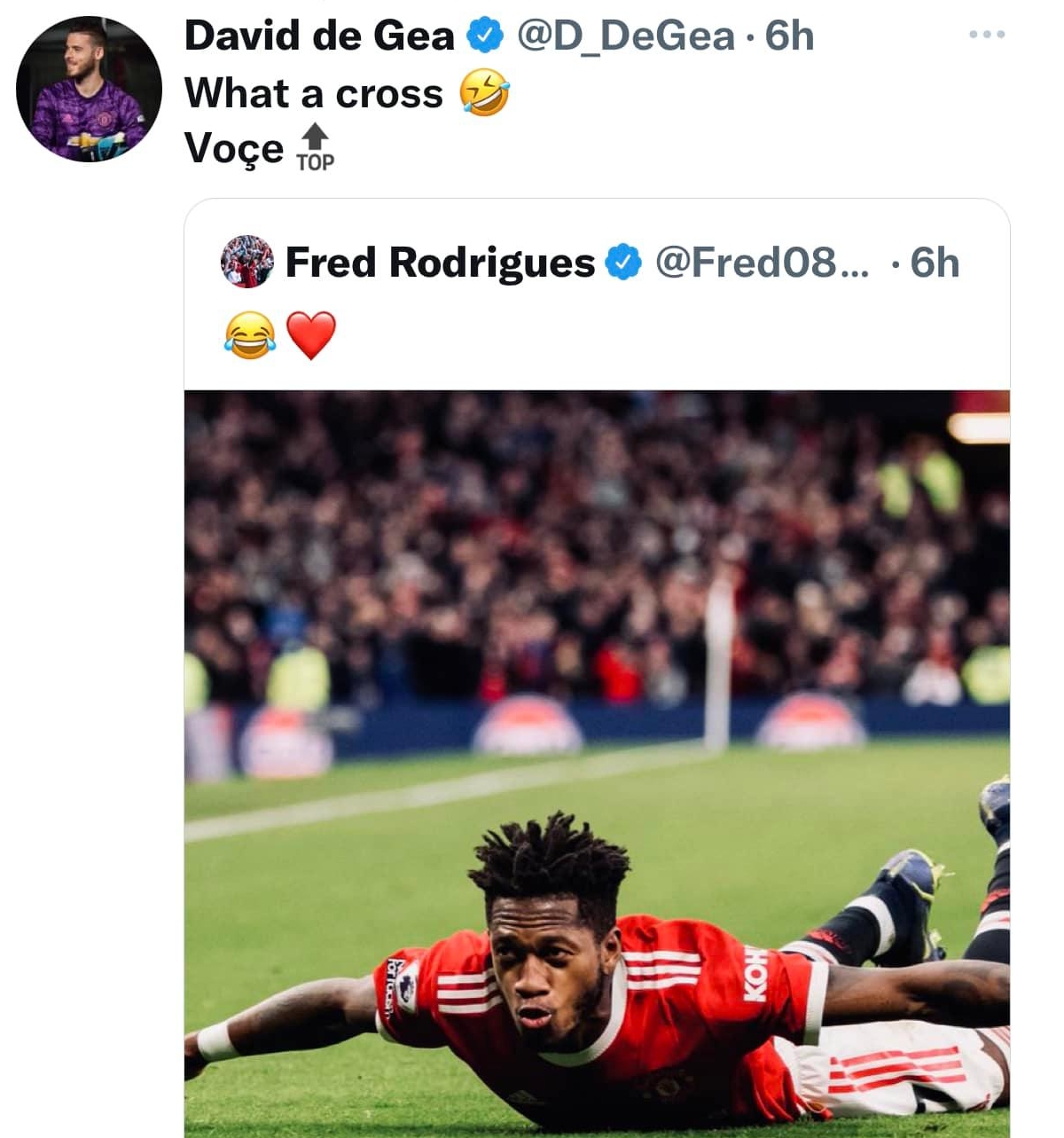 De Gea khen Fred tạt đẹp