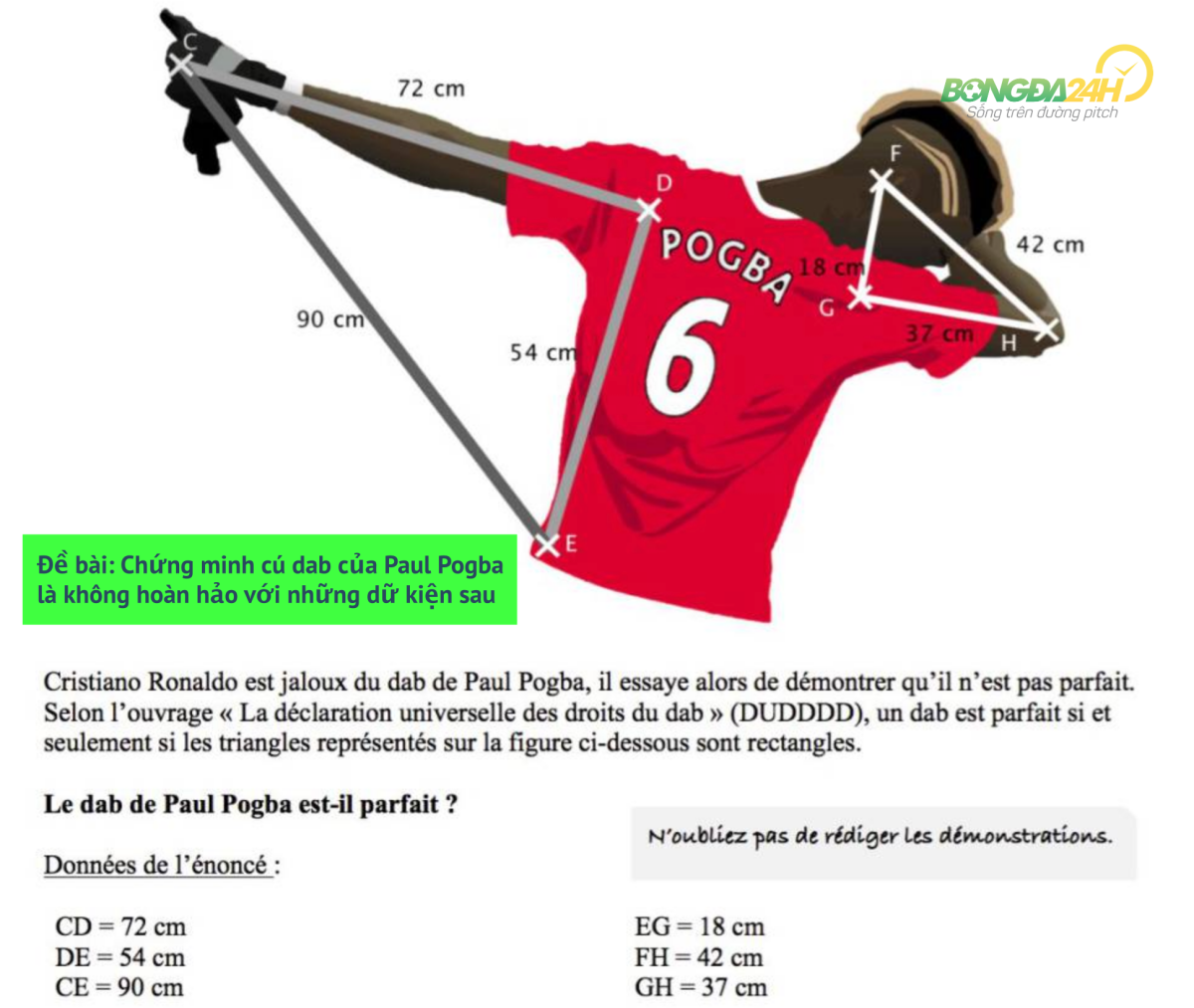 Cú dab của Paul Pogba lên đề thi Toán hình ảnh