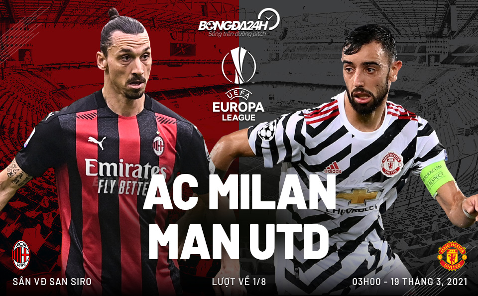 Milan vs MU lượt về vòng 1/8 Europa League