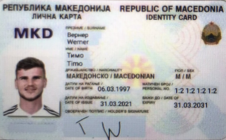 Werner được cấp quốc tịch Macedonia