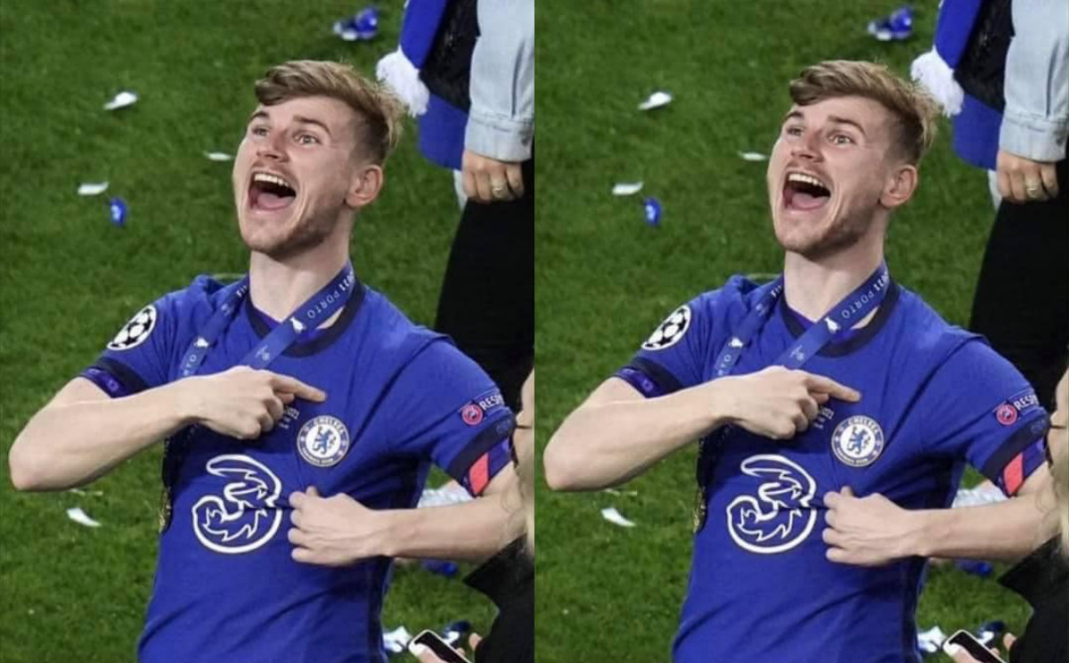 Werner không tìm thấy logo của Chelsea