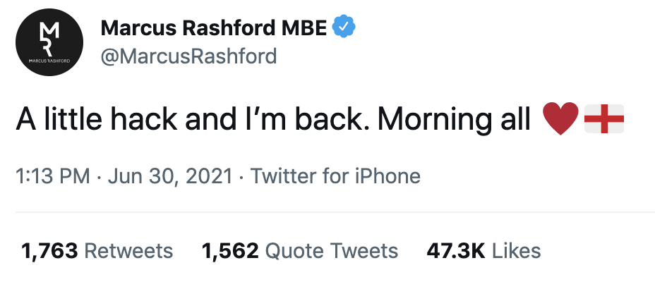 Rashford tuyên bố bị hack sau thông báo về Sancho