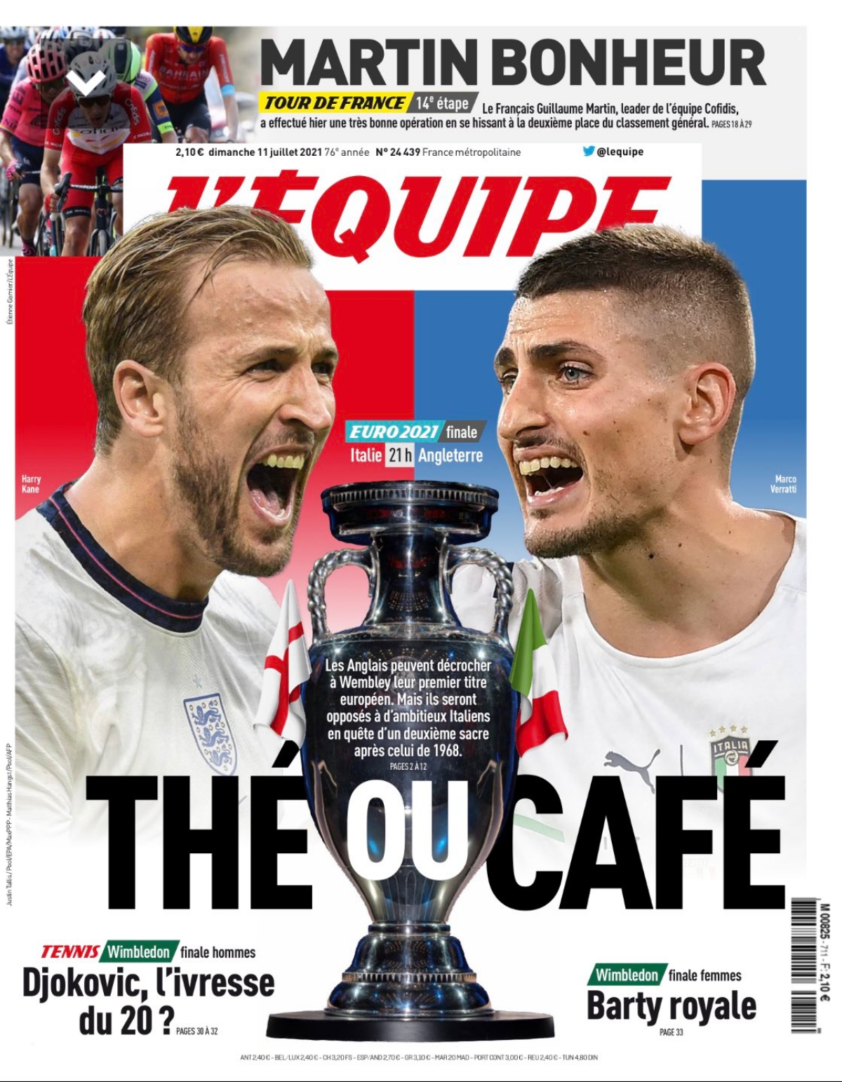 Trang nhất tờ LEquipe Trà hay Cà phê