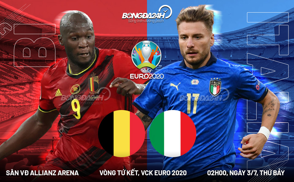 Bỉ vs Italia tứ kết VCK EURO 2020
