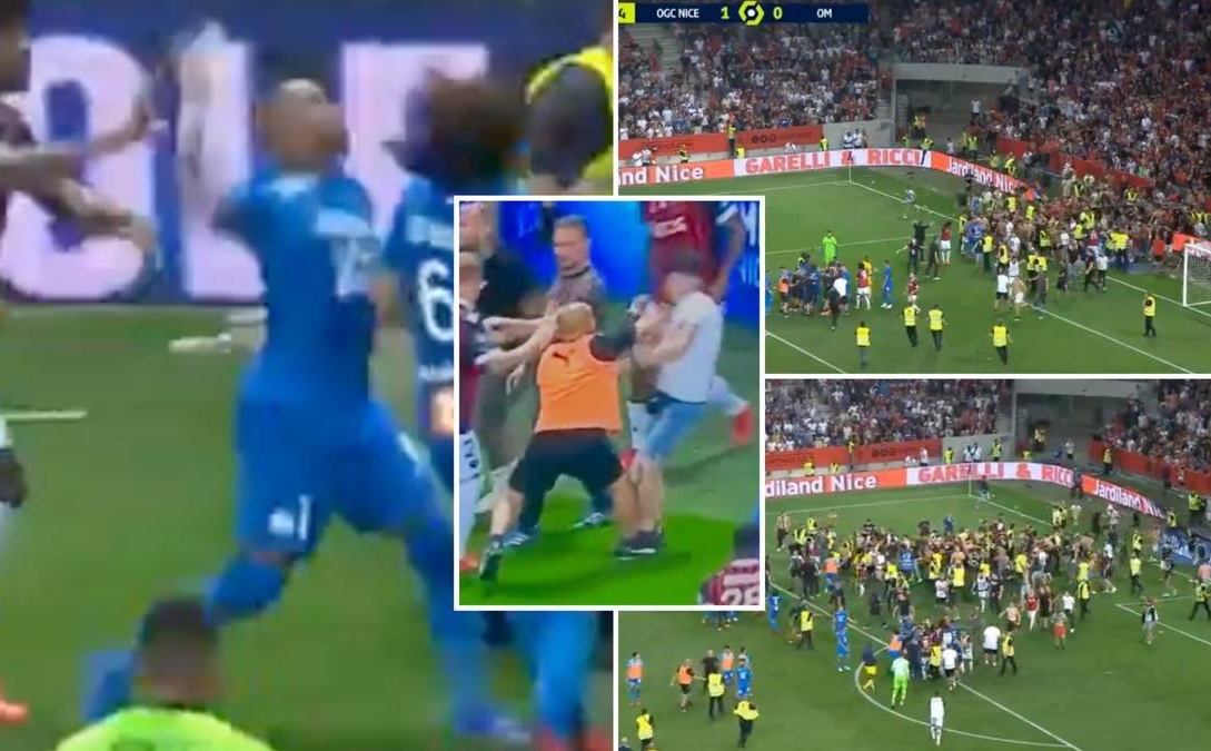 Hỗn chiến tại Ligue 1 trong trận Nice vs Marseille