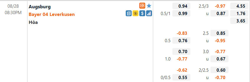 Augsburg vs Leverkusen