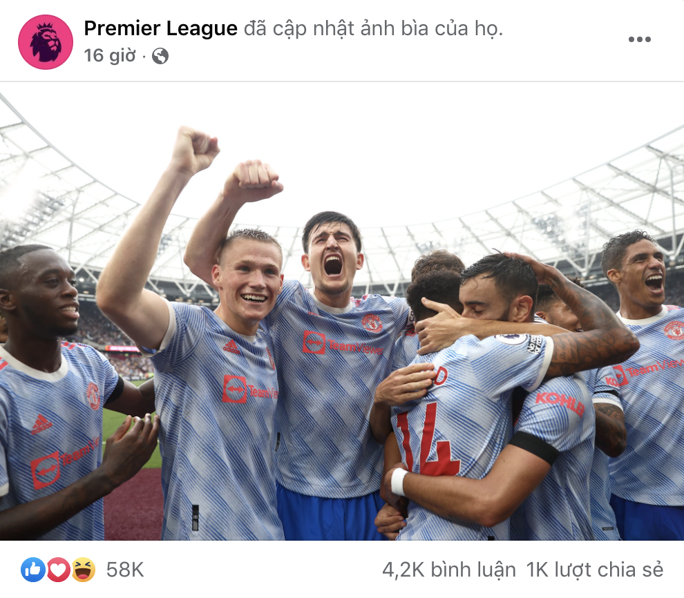 Premier League lấy chiến thắng của MU làm ảnh bìa