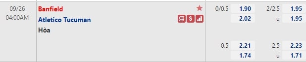 Tỷ lệ Banfield vs Atletico Tucuman