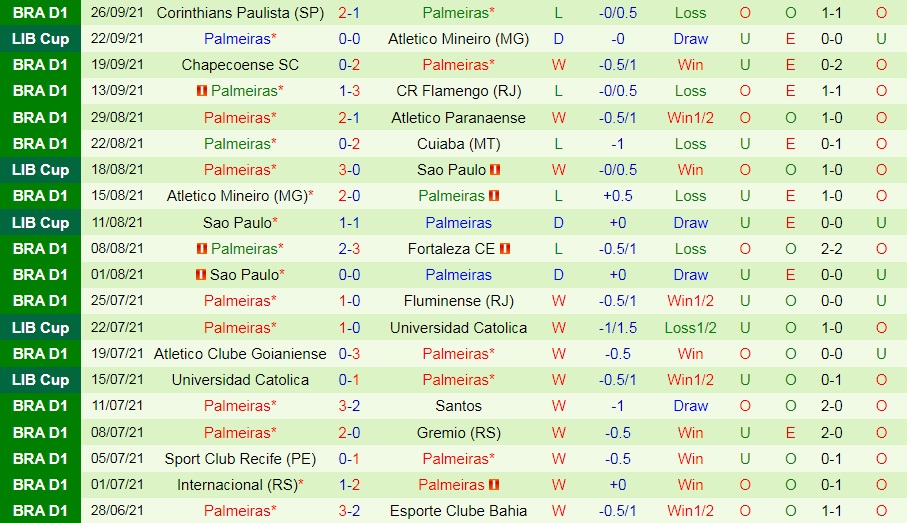 Atletico Mineiro vs Palmeiras