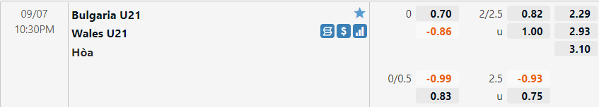 U21 Bulgaria vs U21 Wales