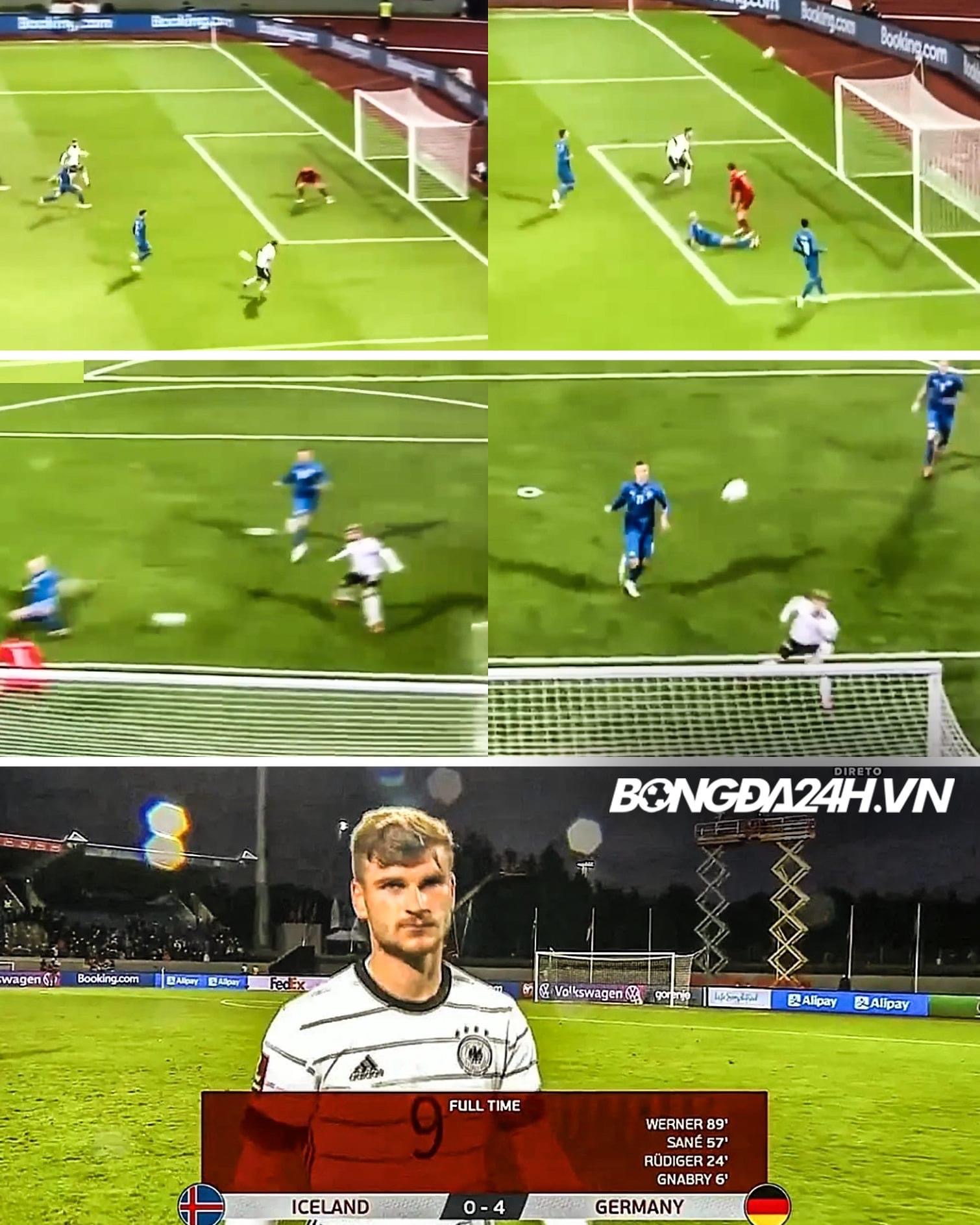 Werner lại sút lên trời ở cự ly 6m vs Iceland