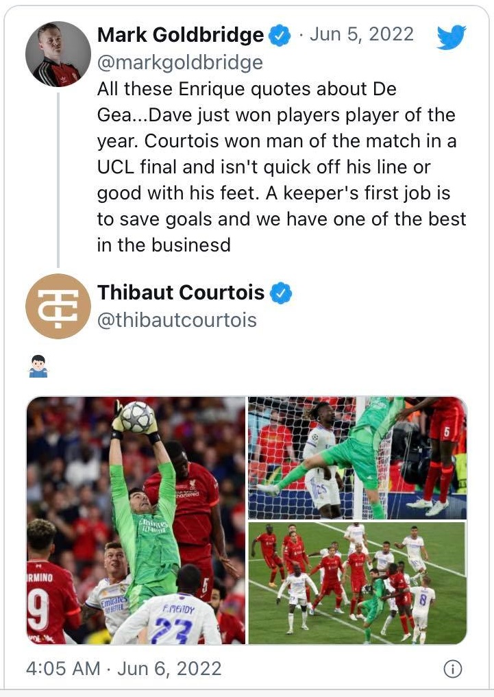 Bị so sánh với De Gea, Courtois đáp trả gắt 1