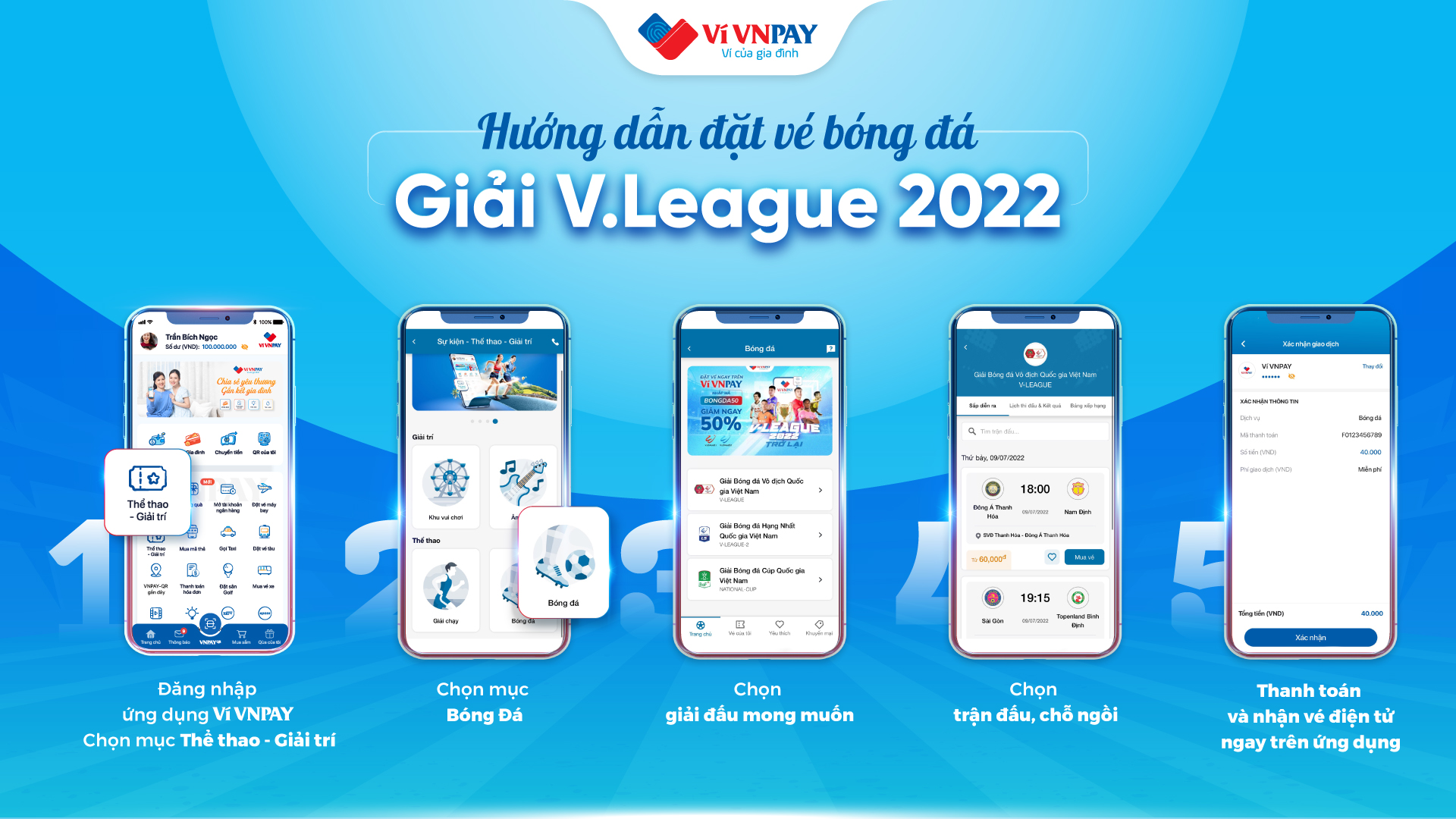 3 lợi ích không thể bỏ qua khi đặt vé xem VLeague 2022 trên ví VNPAY 1