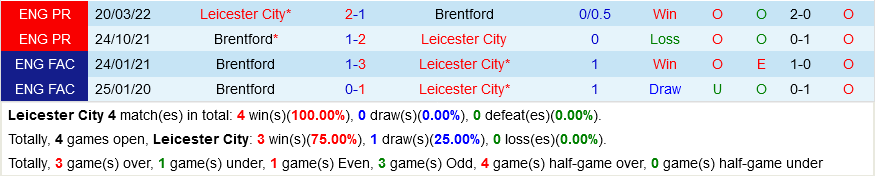 Leicester vs Brentford