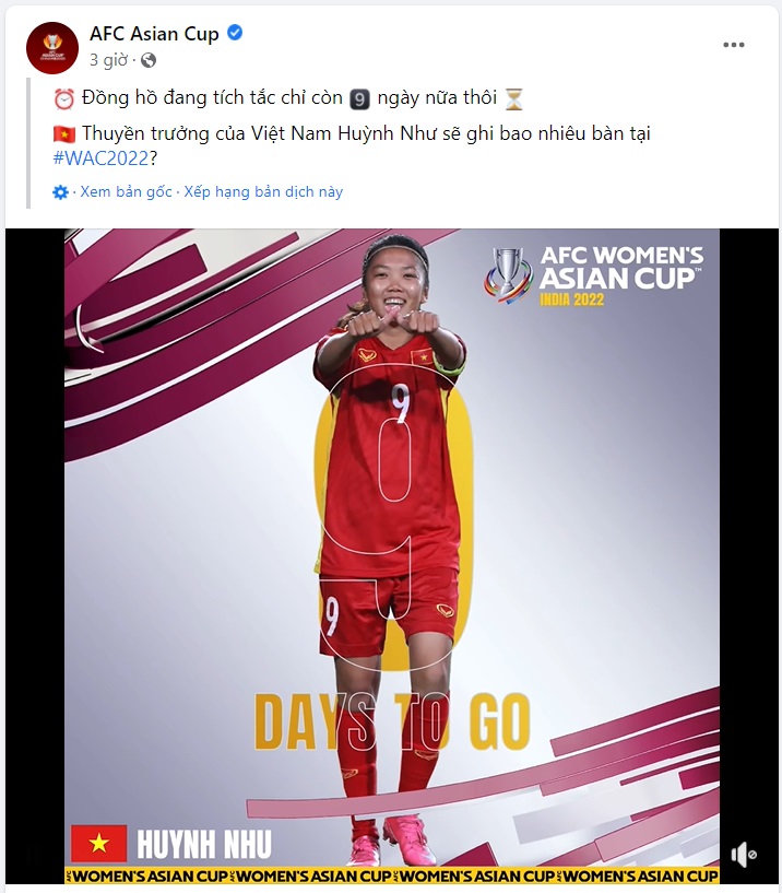 AFC gọi tên nữ tuyển thủ Huỳnh Như hình ảnh