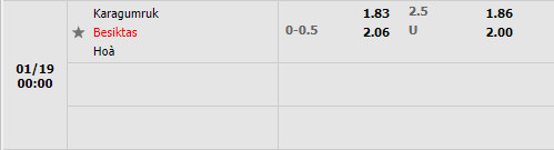 Tỷ lệ Fatih Karagumruk vs Besiktas Tỷ lệ Fatih Karagumruk vs Besiktas