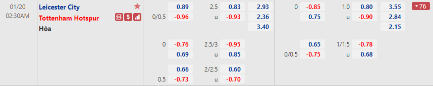 Leicester vs Tottenham