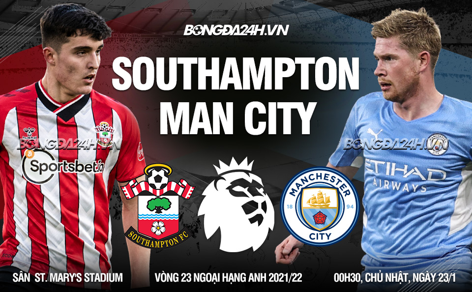 Southampton vs Man City vòng 23 Premier League