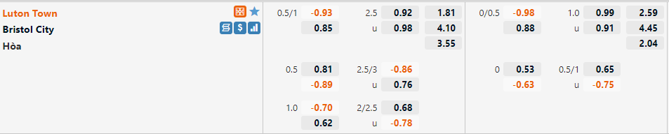Luton vs Bristol City