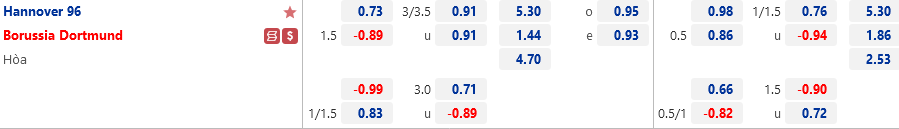 Hannover vs Dortmund Hannover vs Dortmund