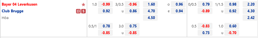 Leverkusen vs Club Brugge