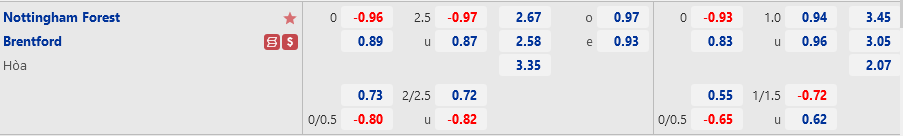 Ty le Nottingham vs Brentford