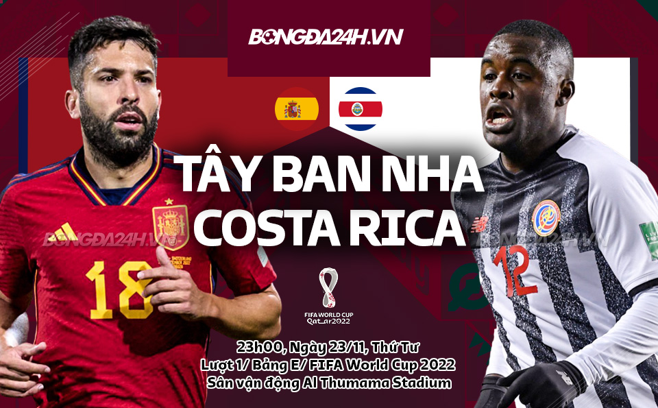 Kết quả bóng đá Tây Ban Nha vs Costa Rica World Cup hôm nay