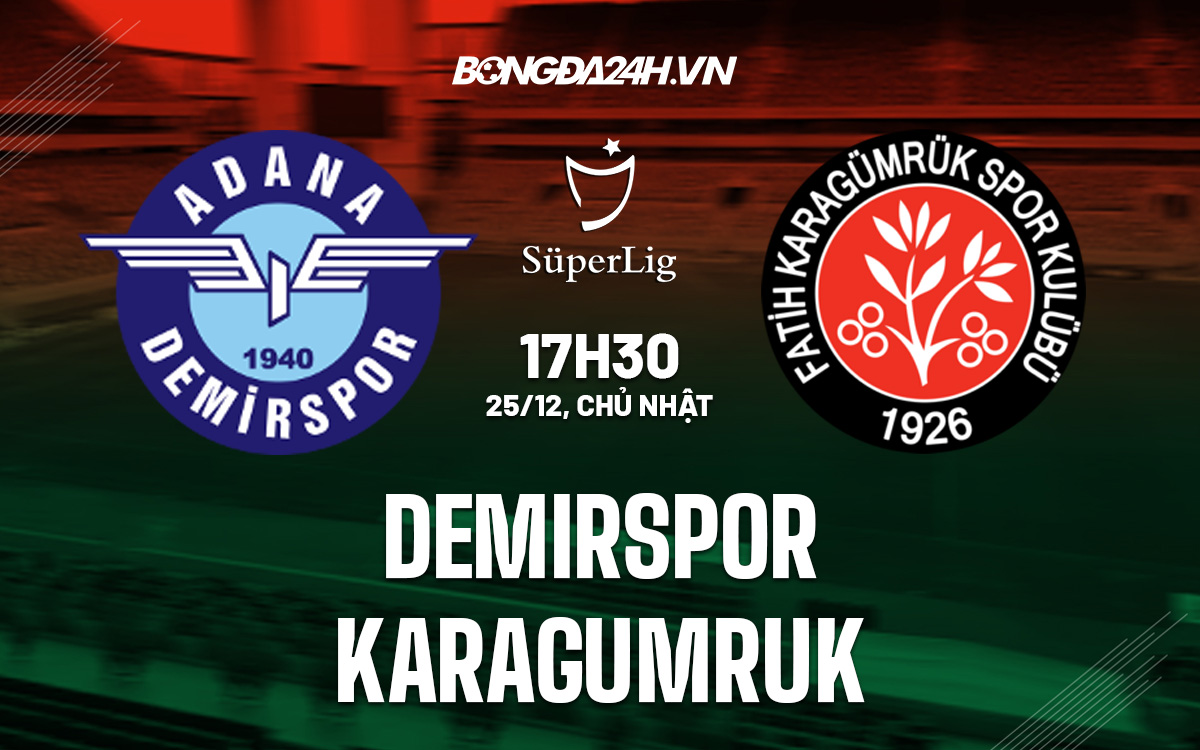 soi keo Demirspor vs Karagumruk 17h30 ngay 25/12 (VdQG Tho Nhi Ky 2022/23)