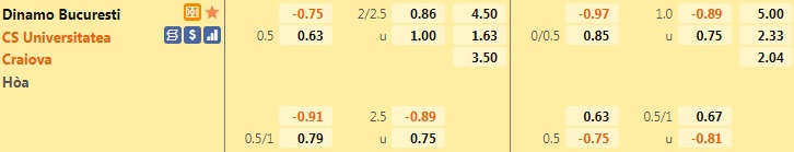 Dinamo Bucuresti vs Universitatea Craiova