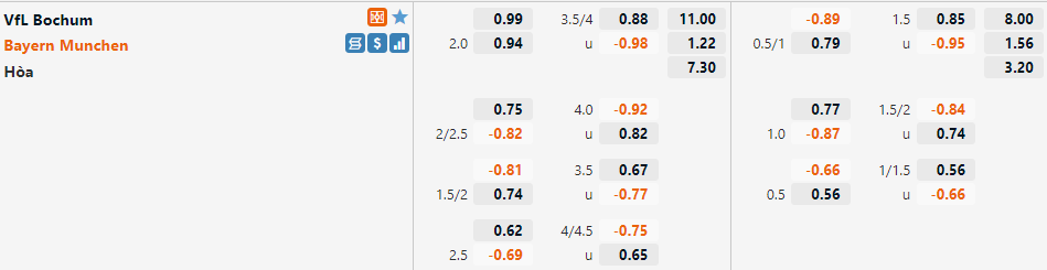 Tỷ lệ Bochum vs Bayern Munich