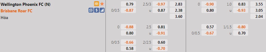 Wellington Phoenix vs Brisbane Roar