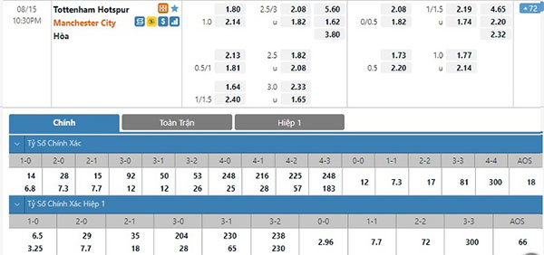 Man City vs Tottenham