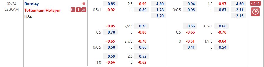 Burnley vs Tottenham