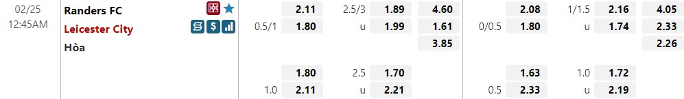 Randers vs Leicester
