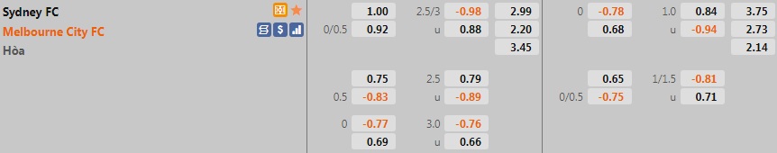 Sydney vs Melbourne City
