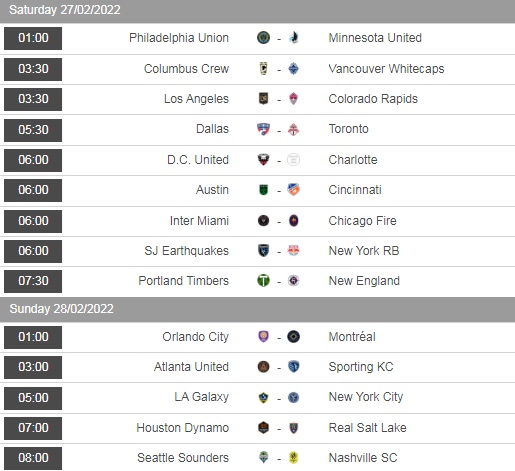 LA Galaxy vs New York City, Houston Dynamo vs Real Salt Lake, Seattle Sounders vs Nashville