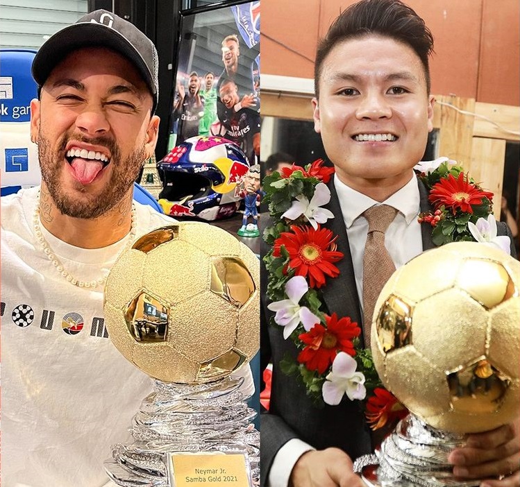 Neymar nhận bóng Vàng