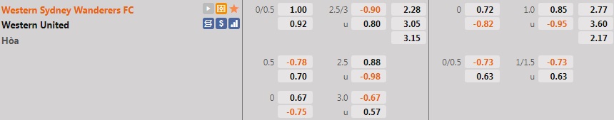 Western Sydney Wanderers vs Western United