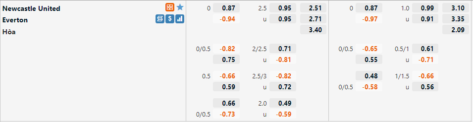 Newcastle vs Everton