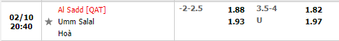 Tỷ lệ Al-Sadd vs Umm Salal