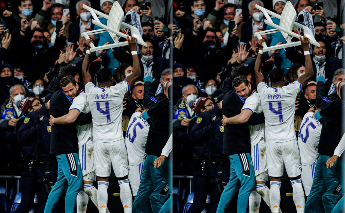 Alaba lấy ghế ăn mừng