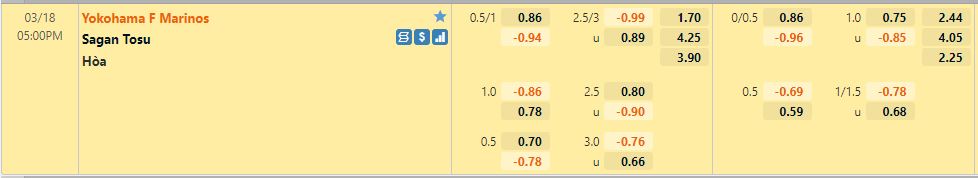 Yokohama Marinos vs Sagan Tosu