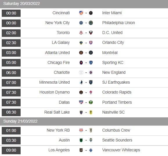 Minnesota vs San Jose Earthquakes, Dallas vs Portland Timbers, Houston Dynamo vs Colorado Rapids, Real Salt Lake vs Nashville