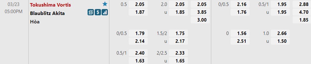 Tokushima Vortis vs Blaublitz Akita