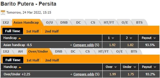 Barito Putera vs Persita Tangerang