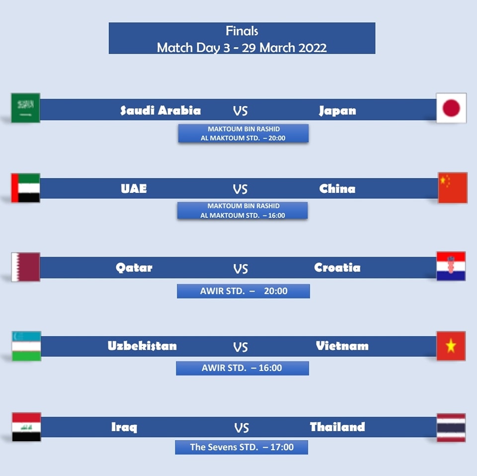Lịch thi đấu Dubai U23 Cup 2022